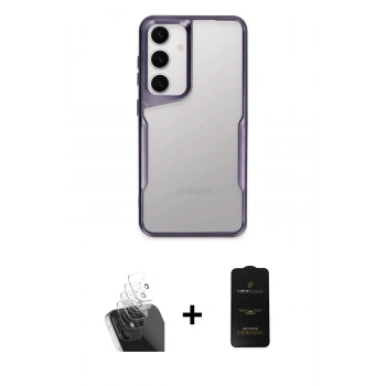 MARSİLYAN™- Galaxy A55 5G Kılıf Akış Çizgi Koleksiyonu - Siyah 6D Antistatik Mat Seramik Hayalet Nano Ekran Koruyucu + Kamera Lens Koruma Cam - SF