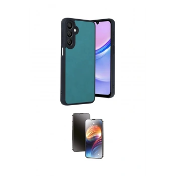 MARSİLYAN™- Galaxy A55 5G Kılıf Kıvılcım Işık Serisi - Siyah 3D Antistatik Mat Seramik Nano Ekran Koruyucu