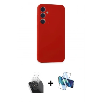 MARSİLYAN™- Galaxy A55 5G Kılıf Kozmos Yansıma Özel Seri - Siyah 3D Antistatik Seramik Nano Ekran Koruyucu + Kamera Lens Koruma Cam - SF