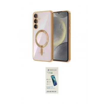 MARSİLYAN™- Galaxy A55 5G Kılıf Nova Işık Özel Seri - Şeffaf Pasifik Cam Ekran Koruyucu