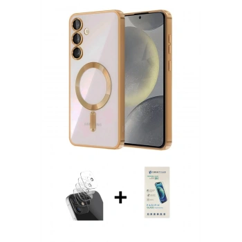 MARSİLYAN™- Galaxy A55 5G Kılıf Nova Işık Özel Seri - Şeffaf Pasifik Cam Ekran Koruyucu + Kamera Lens Koruma Cam - SF