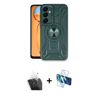 MARSİLYAN™- Galaxy A55 5G Kılıf Nova Yansıma Prime - Siyah 3D Antistatik Seramik Nano Ekran Koruyucu + Kamera Lens Koruma Cam - SF