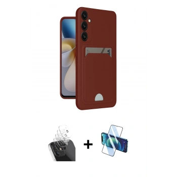 MARSİLYAN™- Galaxy A55 5G Kılıf Vadi Çizgi Prime - Siyah 3D Antistatik Seramik Nano Ekran Koruyucu + Kamera Lens Koruma Cam - SF