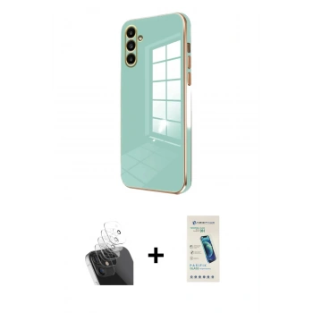 MARSİLYAN™- Galaxy A55 5G Kılıf Yankı Serisi - Şeffaf Pasifik Cam Ekran Koruyucu + Kamera Lens Koruma Cam - SF