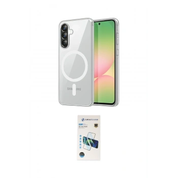 MARSİLYAN™- Galaxy A57 5G Kılıf Ahenk Minimal Serisi - Şeffaf 3D Antistatik Cam Ekran Koruyucu