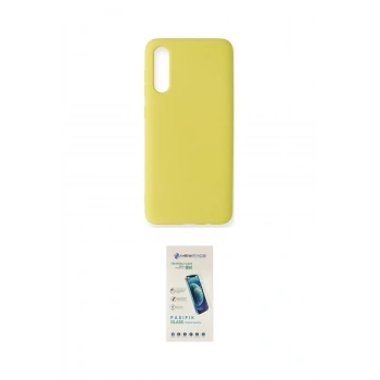 MARSİLYAN™- Galaxy A70 Kılıf Ahenk Serisi - Şeffaf Pasifik Cam Ekran Koruyucu