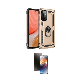 MARSİLYAN™- Galaxy A72 Kılıf Ahenk Klasik Koleksiyonu - Siyah 3D Antistatik Mat Seramik Nano Ekran Koruyucu