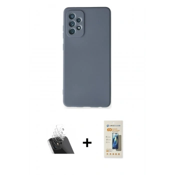 MARSİLYAN™- Galaxy A72 Kılıf Ahenk Serisi - Siyah 6D Mat Seramik Hayalet Nano Ekran Koruyucu + Kamera Lens Koruma Cam - SF