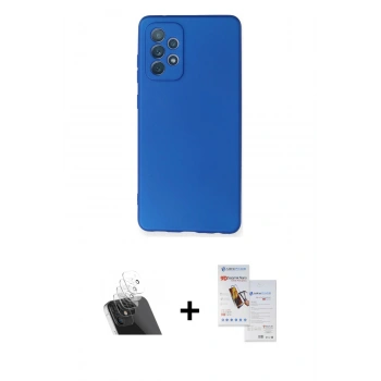 MARSİLYAN™- Galaxy A72 Kılıf Kozmos Yansıma Özel Seri - Siyah Seramik Nano Ekran Koruyucu + Kamera Lens Koruma Cam - SF