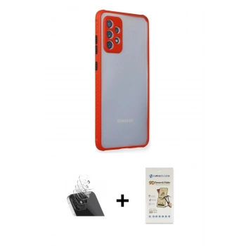 MARSİLYAN™- Galaxy A72 Kılıf Nova Asil Özel Seri - Siyah Mat Seramik Nano Ekran Koruyucu + Kamera Lens Koruma Cam - SF