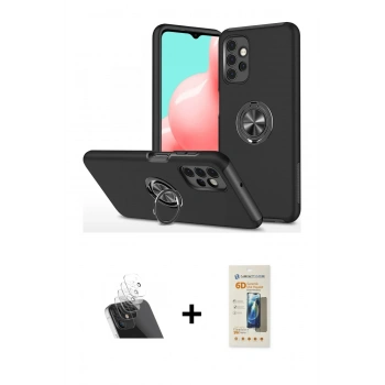 MARSİLYAN™- Galaxy A72 Kılıf Odak Form Prime - Siyah 6D Mat Seramik Hayalet Nano Ekran Koruyucu + Kamera Lens Koruma Cam - SF