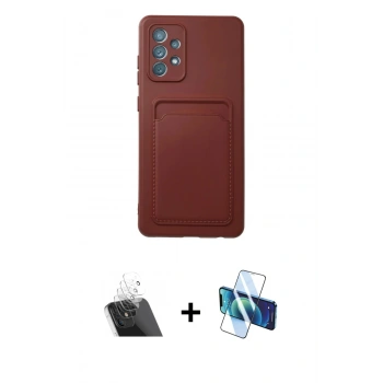 MARSİLYAN™- Galaxy A72 Kılıf Vadi Çizgi Prime - Siyah 3D Antistatik Seramik Nano Ekran Koruyucu + Kamera Lens Koruma Cam - SF