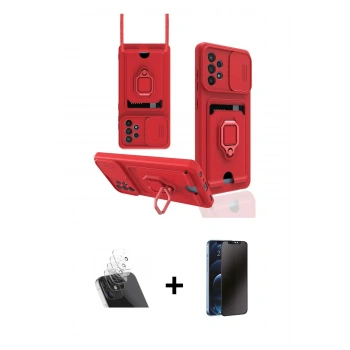 MARSİLYAN™- Galaxy A72 Kılıf Vadi Form Prime - Siyah 3D Antistatik Hayalet Cam Ekran Koruyucu + Kamera Lens Koruma Cam - SF