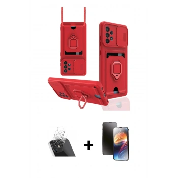 MARSİLYAN™- Galaxy A72 Kılıf Vadi Form Prime - Siyah 3D Antistatik Mat Seramik Nano Ekran Koruyucu + Kamera Lens Koruma Cam - SF