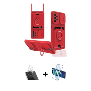 MARSİLYAN™- Galaxy A72 Kılıf Vadi Form Prime - Siyah 3D Antistatik Seramik Nano Ekran Koruyucu + Kamera Lens Koruma Cam - SF