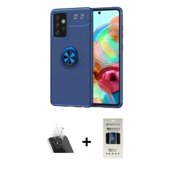 MARSİLYAN™- Galaxy A72 Kılıf Yankı Form Prime - Siyah 5D Hayalet Cam Ekran Koruyucu + Kamera Lens Koruma Cam - SF