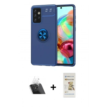 MARSİLYAN™- Galaxy A72 Kılıf Yankı Form Prime - Siyah Mat Seramik Nano Ekran Koruyucu + Kamera Lens Koruma Cam - SF