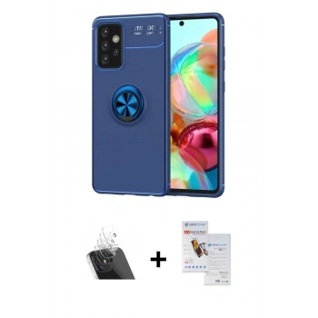 MARSİLYAN™- Galaxy A72 Kılıf Yankı Form Prime - Siyah Seramik Nano Ekran Koruyucu + Kamera Lens Koruma Cam - SF