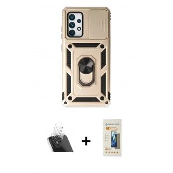 MARSİLYAN™- Galaxy A73 5G Kılıf Ahenk Klasik - Siyah 6D Mat Seramik Hayalet Nano Ekran Koruyucu + Kamera Lens Koruma Cam - SF