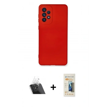 MARSİLYAN™- Galaxy A73 5G Kılıf Ahenk Serisi - Siyah 6D Mat Seramik Hayalet Nano Ekran Koruyucu + Kamera Lens Koruma Cam - SF