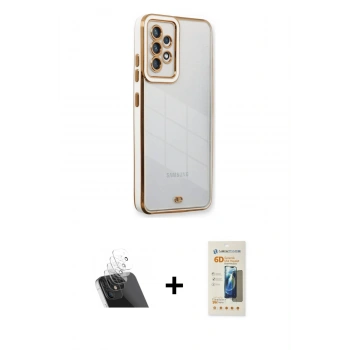 MARSİLYAN™- Galaxy A73 5G Kılıf Çekirdek Klasik Serisi - Siyah 6D Mat Seramik Hayalet Nano Ekran Koruyucu + Kamera Lens Koruma Cam - SF