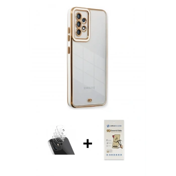 MARSİLYAN™- Galaxy A73 5G Kılıf Çekirdek Klasik Serisi - Siyah Mat Seramik Nano Ekran Koruyucu + Kamera Lens Koruma Cam - SF
