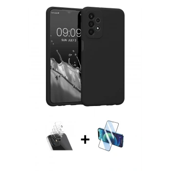 MARSİLYAN™- Galaxy A73 5G Kılıf Kozmos Yansıma Özel Seri - Siyah 3D Antistatik Cam Ekran Koruyucu + Kamera Lens Koruma Cam - SF