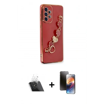MARSİLYAN™- Galaxy A73 5G Kılıf Nova Işık Prime - Siyah 3D Antistatik Mat Seramik Nano Ekran Koruyucu + Kamera Lens Koruma Cam - SF