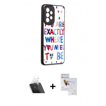 MARSİLYAN™- Galaxy A73 5G Kılıf Odak Klasik Serisi - Siyah Seramik Nano Ekran Koruyucu + Kamera Lens Koruma Cam - SF
