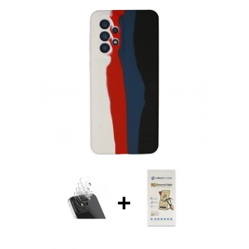 MARSİLYAN™- Galaxy A73 5G Kılıf Yadigar Çizgi - Siyah Mat Seramik Nano Ekran Koruyucu + Kamera Lens Koruma Cam - SF