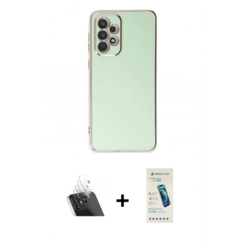 MARSİLYAN™- Galaxy A73 5G Kılıf Yankı Serisi - Şeffaf Pasifik Cam Ekran Koruyucu + Kamera Lens Koruma Cam - SF