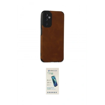 MARSİLYAN™- Galaxy M14 5G Kılıf Doruk Asil Koleksiyonu - Şeffaf Pasifik Cam Ekran Koruyucu