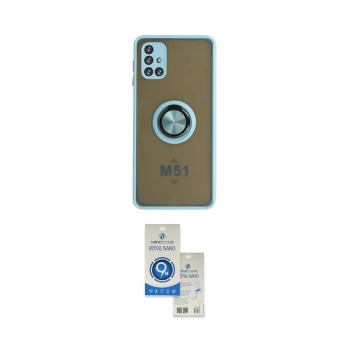 MARSİLYAN™- Galaxy M51 Kılıf Yörünge Çizgi - Şeffaf Royal Nano Ekran Koruyucu