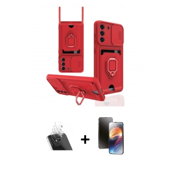 MARSİLYAN™- Galaxy S21 FE Kılıf Vadi Form Prime - Siyah 3D Antistatik Mat Seramik Nano Ekran Koruyucu + Kamera Lens Koruma Cam - SF