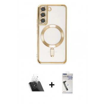 MARSİLYAN™- Galaxy S22 Kılıf Nova Işık Özel Seri - Şeffaf Uv Polymer Nano Ekran Koruyucu + Kamera Lens Koruma Cam - SF