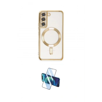 MARSİLYAN™- Galaxy S22 Kılıf Nova Işık Özel Seri - Siyah 3D Antistatik Seramik Nano Ekran Koruyucu
