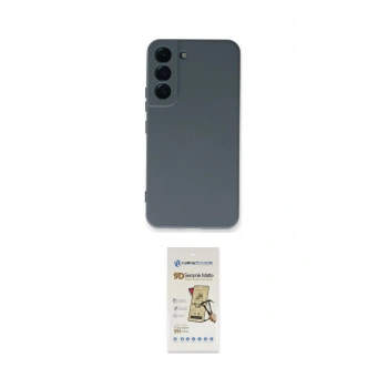 MARSİLYAN™- Galaxy S22 Plus Kılıf Ahenk Serisi - Siyah Mat Seramik Nano Ekran Koruyucu
