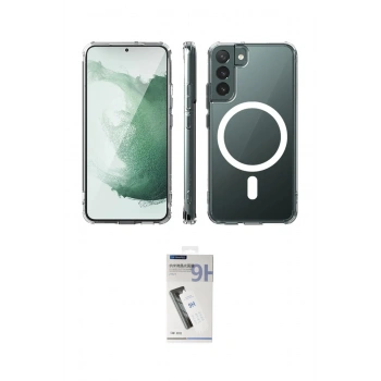 MARSİLYAN™- Galaxy S22 Plus Kılıf Ahenk Yansıma Prime - Şeffaf Uv Polymer Nano Ekran Koruyucu