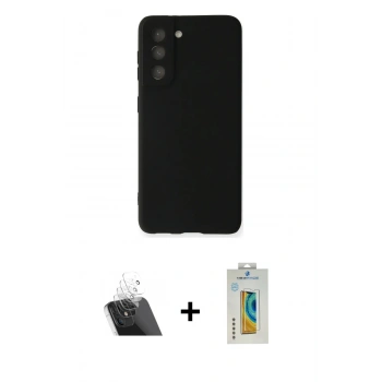 MARSİLYAN™- Galaxy S22 Plus Kılıf Kozmos Yansıma Özel Seri - Şeffaf Polymer Nano Ekran Koruyucu + Kamera Lens Koruma Cam - SF
