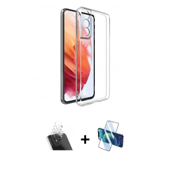 MARSİLYAN™- Galaxy S22 Plus Kılıf Zirve Doku - Siyah 3D Antistatik Seramik Nano Ekran Koruyucu + Kamera Lens Koruma Cam - SF