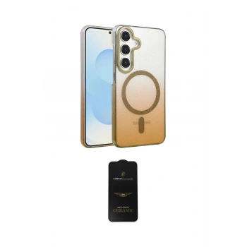 MARSİLYAN™- Galaxy S23 FE Kılıf Ahenk Doku Özel Seri - Siyah 6D Antistatik Mat Seramik Hayalet Nano Ekran Koruyucu
