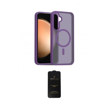 MARSİLYAN™- Galaxy S23 FE Kılıf Siluet Minimal Prime - Siyah 6D Antistatik Mat Seramik Hayalet Nano Ekran Koruyucu