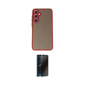 MARSİLYAN™- Galaxy S23 Kılıf Ahenk Çizgi Serisi - Siyah 3D Antistatik Hayalet Cam Ekran Koruyucu