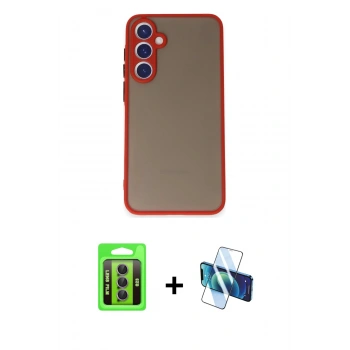 MARSİLYAN™- Galaxy S23 Kılıf Ahenk Çizgi Serisi - Siyah 3D Antistatik Seramik Nano Ekran Koruyucu + Raze Metal Kamera Lens - MR
