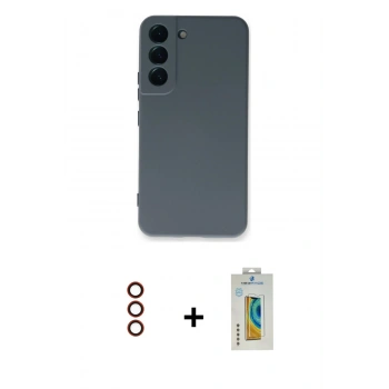 MARSİLYAN™- Galaxy S23 Kılıf Ahenk Serisi - Şeffaf Polymer Nano Ekran Koruyucu + Metal Kamera Lens - KI