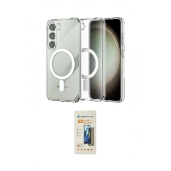 MARSİLYAN™- Galaxy S23 Kılıf Ahenk Yansıma Prime - Siyah 6D Mat Seramik Hayalet Nano Ekran Koruyucu