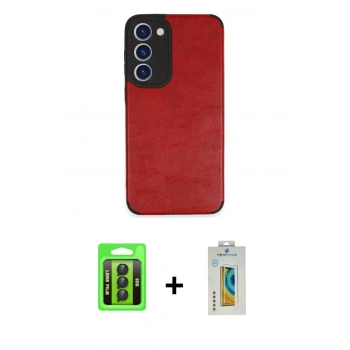 MARSİLYAN™- Galaxy S23 Kılıf Doruk Asil Koleksiyonu - Şeffaf Polymer Nano Ekran Koruyucu + Raze Metal Kamera Lens - SH