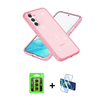 MARSİLYAN™- Galaxy S23 Kılıf Nova Asil Prime - Siyah 3D Antistatik Seramik Nano Ekran Koruyucu + Raze Metal Kamera Lens - MR
