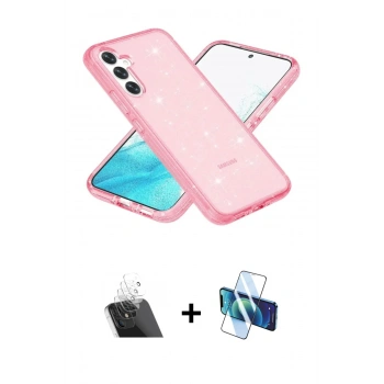 MARSİLYAN™- Galaxy S23 Kılıf Nova Asil Prime - Siyah 3D Antistatik Seramik Nano Ekran Koruyucu + Kamera Lens Koruma Cam - SF