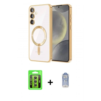 MARSİLYAN™- Galaxy S23 Kılıf Nova Işık Özel Seri - Siyah Joko Magic 5D Cam + Raze Metal Kamera Lens - SI